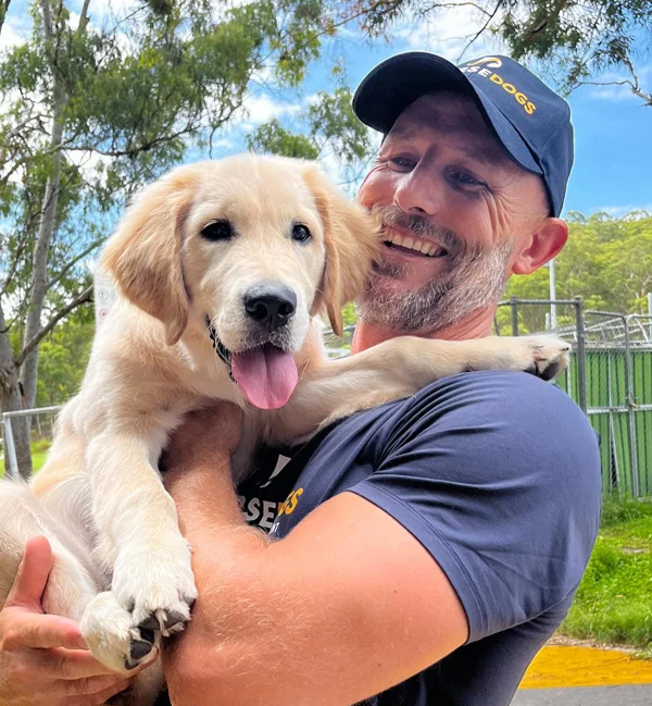 Tim from Diverse Dogs with puppy